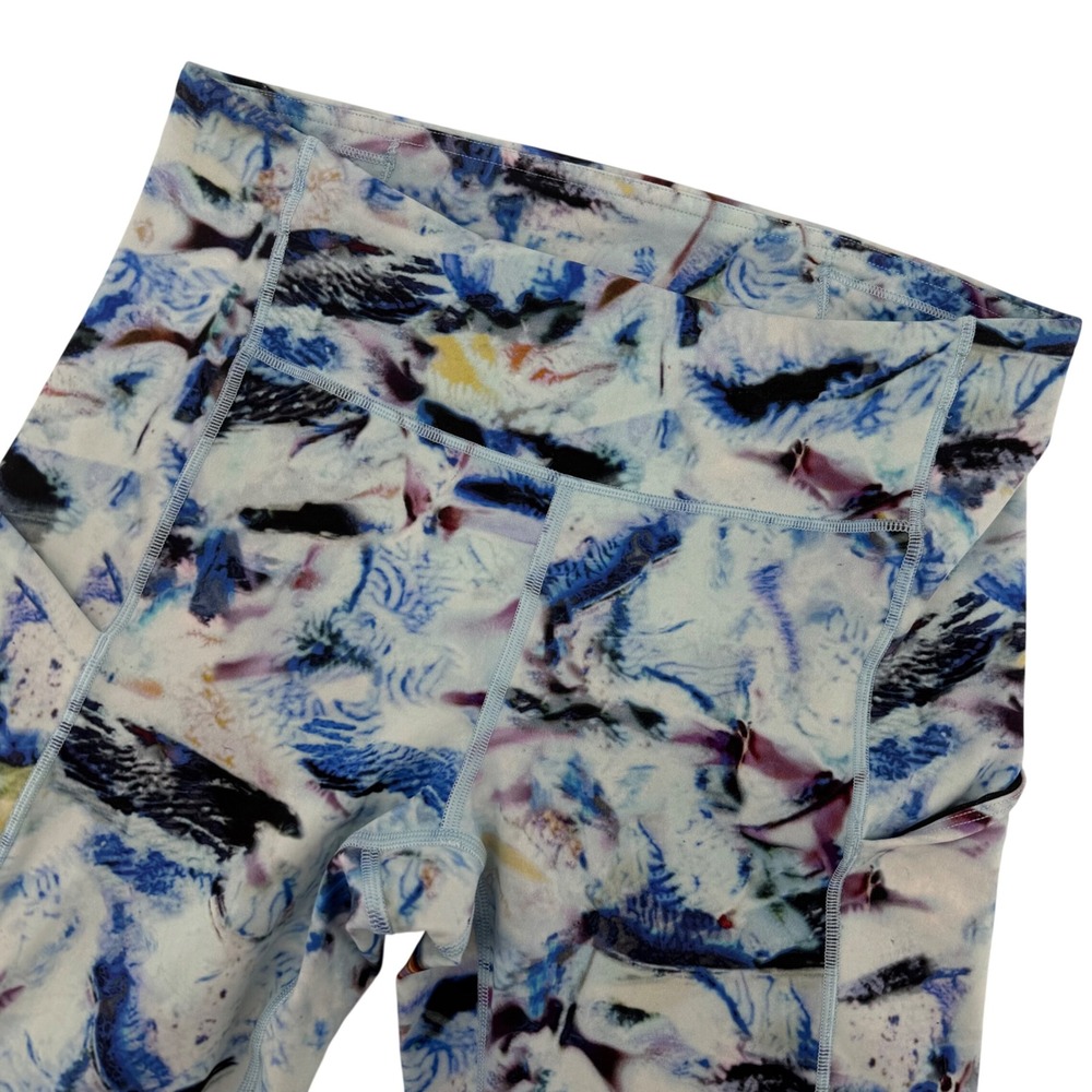 Lululemon Fast and Free Tight Women 6 Blue Abstract High‎ Rise Running Leggings
